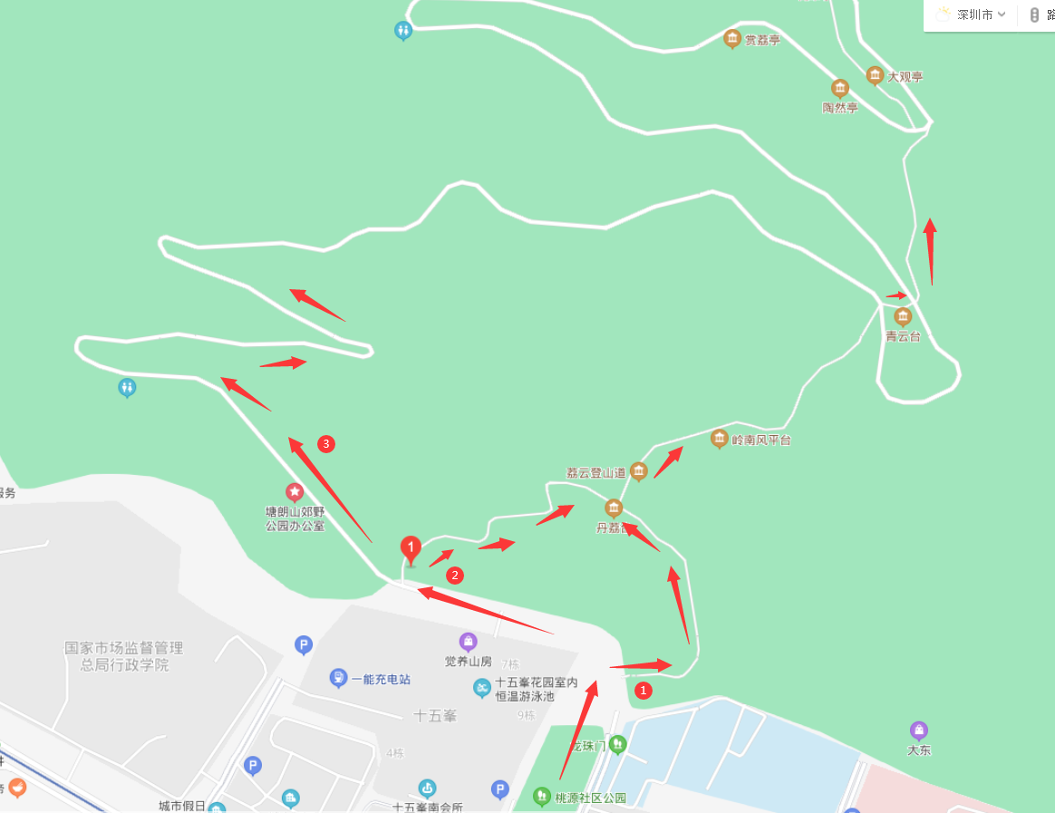 塘朗山龙珠门极目阁登山口测评-三种塘朗山公园入口对比