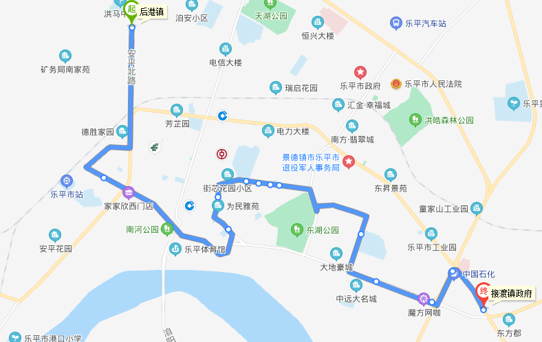 乐平市5号公交车线路图