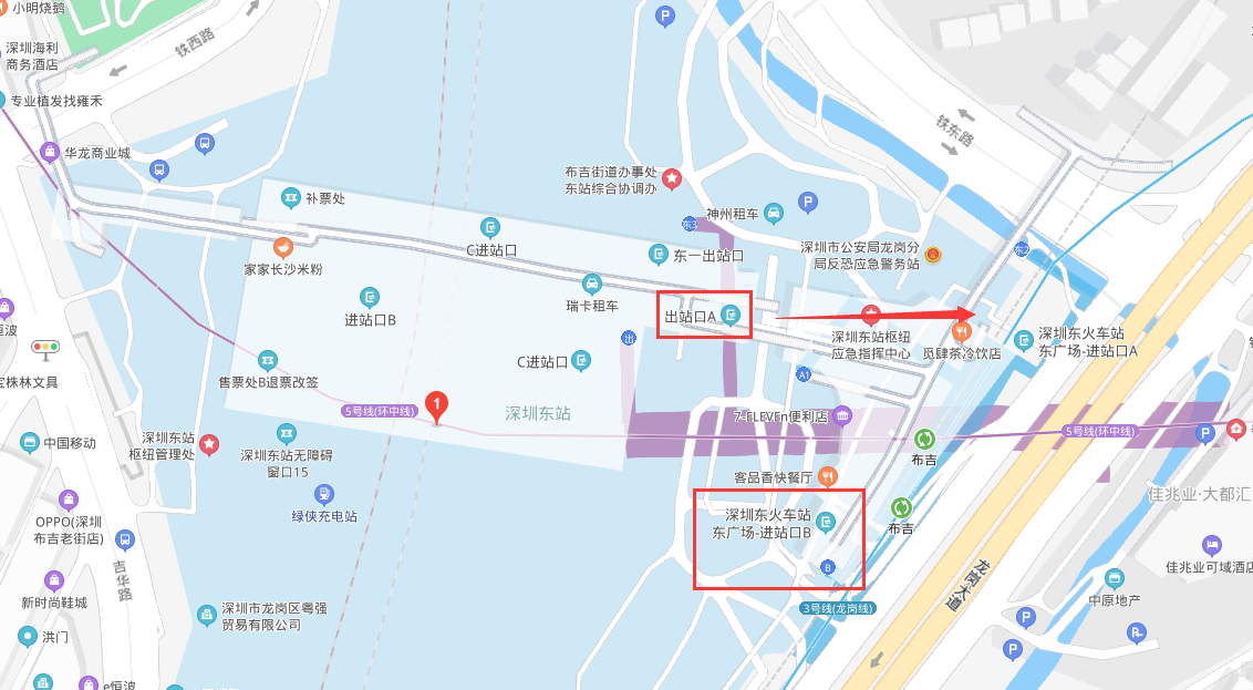 深圳东站火车站百度地图位置