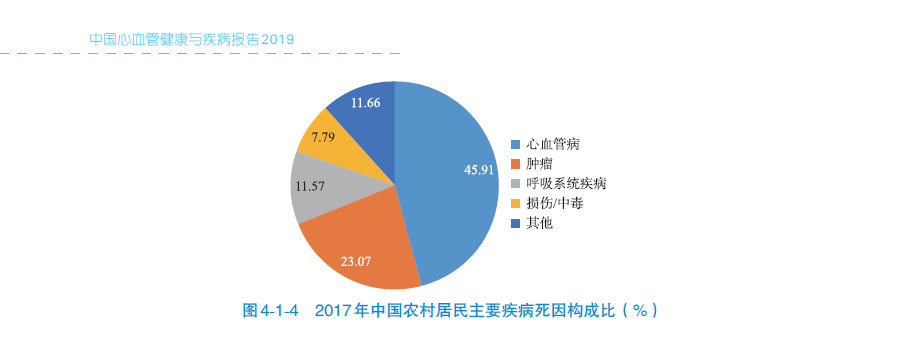 2017年中国农村居民主要疾病死因构成比